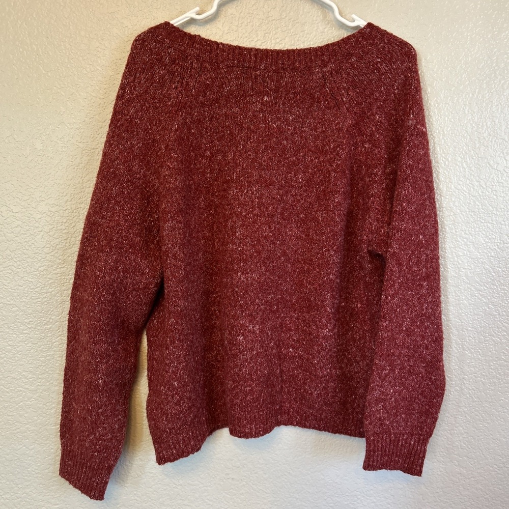 Roxy Heathered Red Long Sleeve Button Front Cardigan Womens Sweater Size Small - Picture 6 of 8